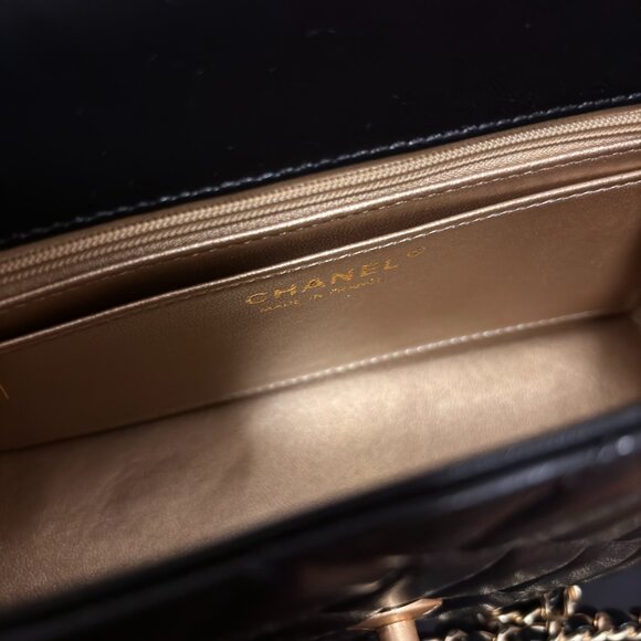 Chanel Black Quilted Flap Bag with Gold Ball Chain - Picture 8 of 10